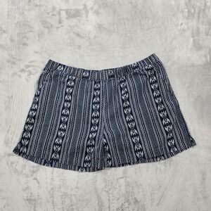 Weatherproof Shorts Womens XXL Blue Striped Linen Skimmer Pull On Casual Summer